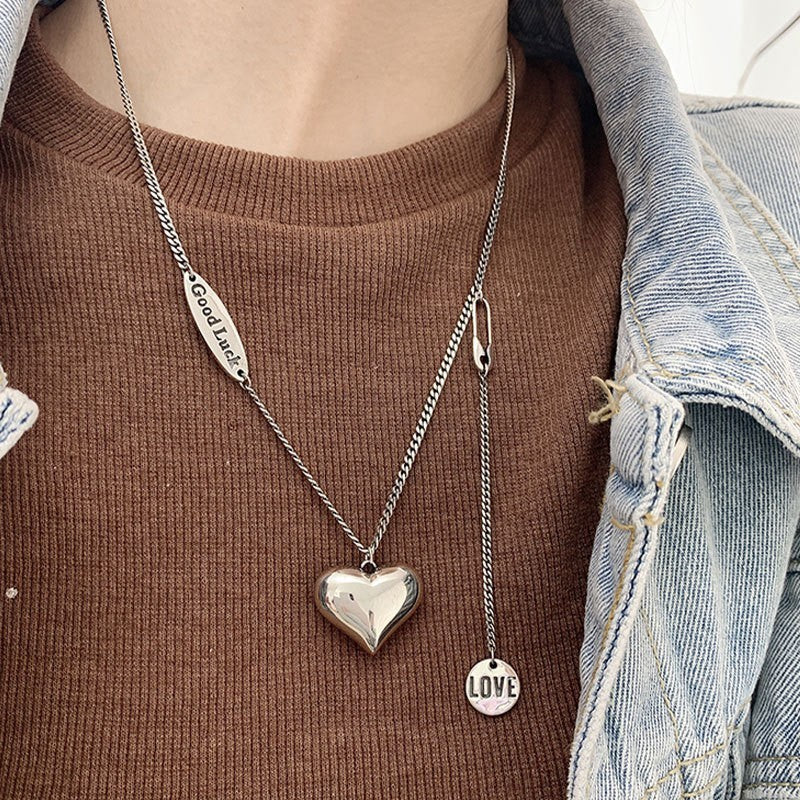 Wholesale 925 sterling silver necklace elephant hip hop lucky bean retro sweater clavicle chain